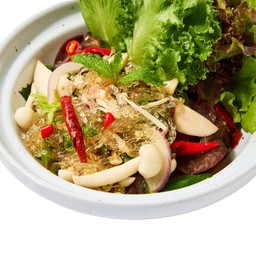 ยำเส้นแก้วปลาร้าเห็ดรวม