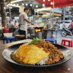 ข้าวไข่ข้น+หมูรวน