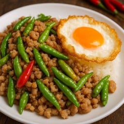 ข้าวราดผัดพริกขี้หนู