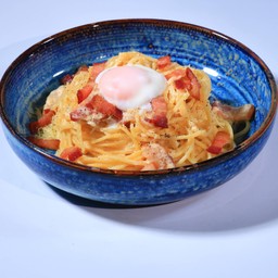 สปาเก็ตตี้คาร์โบนาร่า ไข่ออนเซ็น