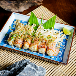 Bacon enoki rollเบค่อนพันเห็ดเข็มทองย่าง