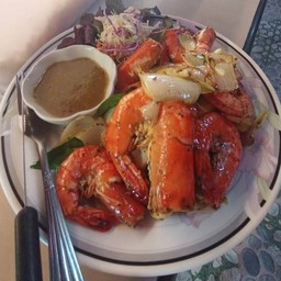 garlic butter shrimp กุ้งผัดเนยกระเทียม(กุ้ง10ตัว)