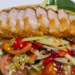 ตำแตงหมูกรอบปลาร้า