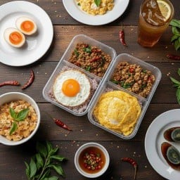 กะเพราพริกแห้งโบราณไร้น้ำมัน อุดมสุข ครัวหลังบ้าน(ข้างวิษณุเภสัช)