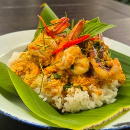 ข้าวราดผัดห่อหมกทะเล