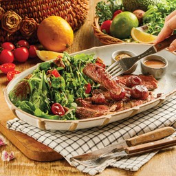 สเต็กเนื้อริบอายแบล็คแองกัส เสิร์ฟคู่มันบดหนึบทรัฟเฟิล