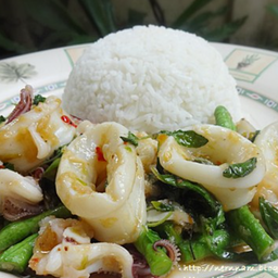 คะน้าปลาหมึก