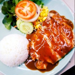 chicken grilled riceข้าวหน้าไก่ย่าง