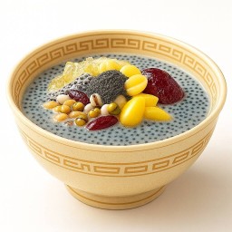 น้ำเต้าหู้งาดำใส่เครื่อง 1-3 ร้อน