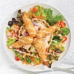 สลัดผลไม้กุ้งทอด