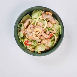 ยำก้านบรอกโคลีหมูสันในย่าง