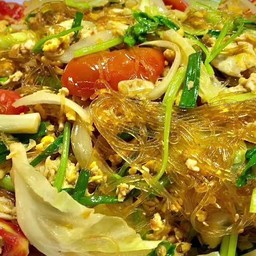 ผัดวุ้นเส้นเครื่องในไก่.