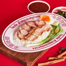 ข้าวหมูแดงหมูกรอบ+ไข่.