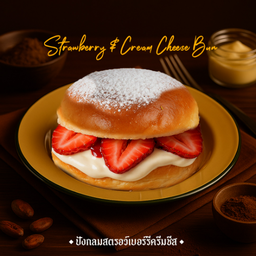 ปังกลมสตรอว์เบอร์รีครีมชีส