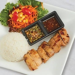 ข้าวไก่ย่างอบน้ำผึ้ง