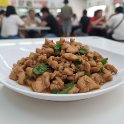 กะเพราไก่ กับข้าว