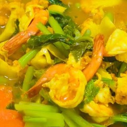 แกงส้มกุ้งผักรวม(2คนกิน)