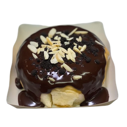 ปังนุ่มราดหน้าชอคโกเเลต (เเบบไม่ปิ้ง)