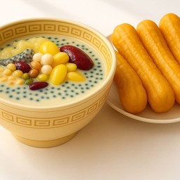 [เซตสุดฮิต] น้ำเต้าหู้ทรงเครื่องร้อน + ชุดปาท่องโก๋สะบัดน้ำมัน 2 ชิ้น