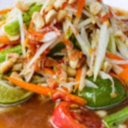 KF04.23 ตำไทย {มะละกอ 150 กรัม กุ้งแห้ง 25กรัม ถั่วลิสง 50กรัม)