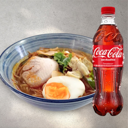 [อร่อยซ่ากับโค้ก] ราเมนต้มยำ +  โค้ก ออริจินัล (ขวด)