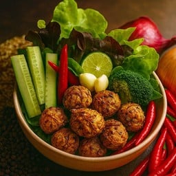 ลาบอกไก่ Spicy Ball (หม้อทอดลมร้อน)