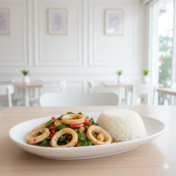 กะเพราปลาหมึก