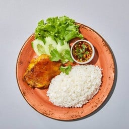 ข้าวไก่ย่างจิ้มแจ่ว - จีระพันธ์