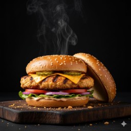 [อร่อยซ่ากับโค้ก] เบอร์เกอร์ไก่ +  โค้ก ออริจินัล (กระป๋อง) 