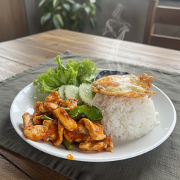 11ผัดพริกแกงราดข้าว