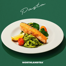 Salmon Pesto Fettuccine