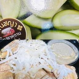 [เซตสุดฮิต] ยำมะม่วงเบา ปลาร้า + กล้วยปิ้ง มะพร้าวอ่อน  น้ำกะทิสูตรคาราเมลหอมอร่อย