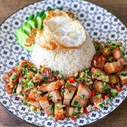 08คั่วพริกเกลือราดข้าว