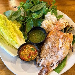 เมี่ยงปลาทับทิมเผา