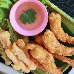 กุ้งชุปแป้งทอด
