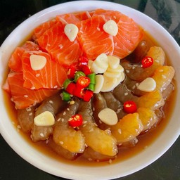 กุ้ง+แซลมอน ดองซีอิ้ว
