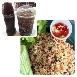 ชุดคู่กะเพราหมูสับคลุกข้าว+โค้กแก้วใหญ่