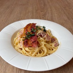 สปาเกตตี้เบค่อนคาโบนาร่า : Bacon Carbonara Spaghetti