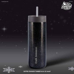 Glitter Stainless Tumbler (สีดำ)