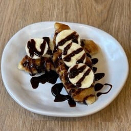 ครอฟเฟิลกล้วยช็อกโกแลต : Choco-Banana Croffle