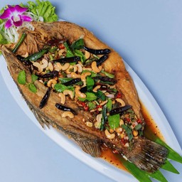ปลากะพงลุยสวน