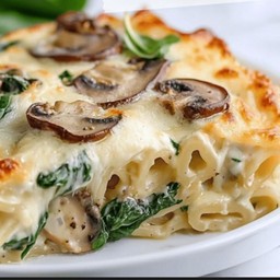 พาสต้าอบ ผักโขม