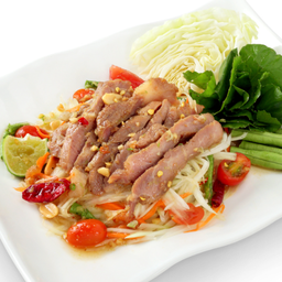 L ส้มตำคอหมูย่าง
