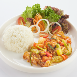 L ข้าวราด ผัดเปรี้ยวหวาน