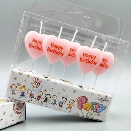 เทียนหัวใจ สีชมพู (1กล่อง)