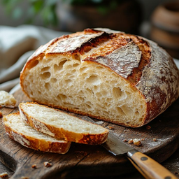 Sourdough loaf ขนมปังซาว์โดว์รสธรรมชาติ อบเตาอิฐ