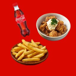 [Set 7] ไก่ทอดคลุกซอส + เฟรนช์ฟรายส์ + Coke
