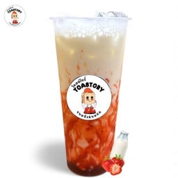 นมสดสตอร์เบอรี่เย็น
