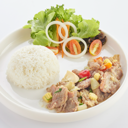 L ข้าวราด ผัดน้ำมันหอย