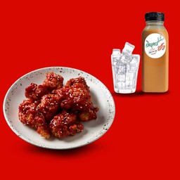 [Combo Set] ไก่ทอดคลุกซอส + น้ำชง